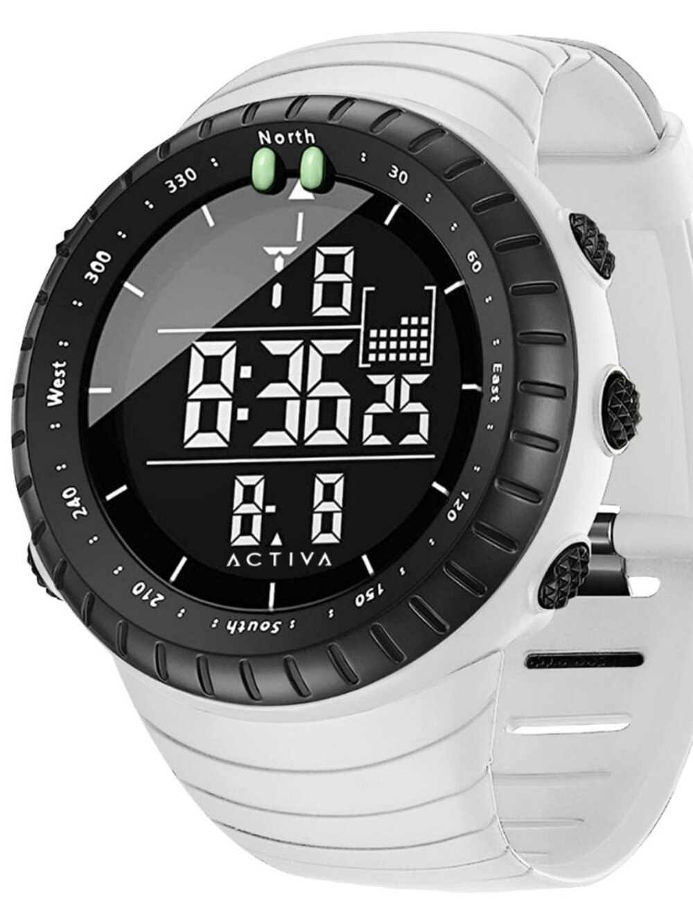 $99 Activa Odyssey X Invicta Men's White Black Digital 53mm Watch NIB